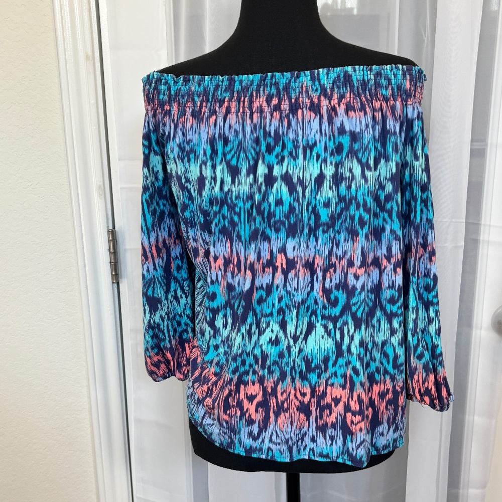 Tori Richard - Patterned Off the Shoulder Blouse